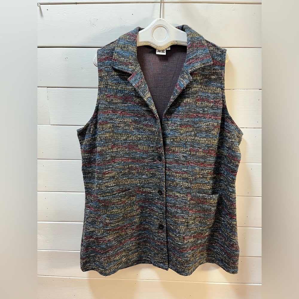 Parsley & Sage Multicolor Textured Vest – Size 2X